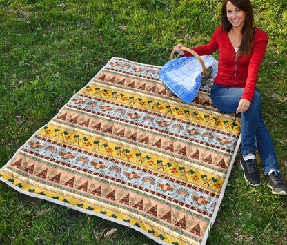 Native American Pattern Design Print Quilt Bedspread