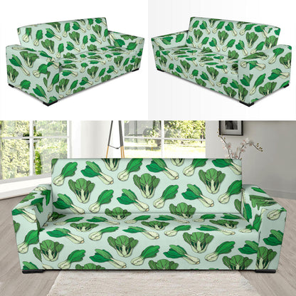 Bok Choy Pattern Print Design 01 Sofa Slipcover
