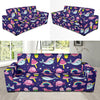 Narwhal Cute Pattern Print Design 02 Sofa Slipcover