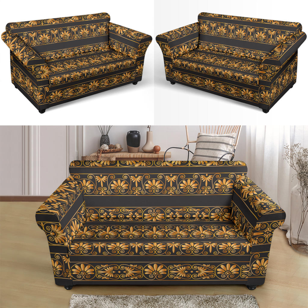Ancient Greek Print Design LKS303 Loveseat Couch Slipcover