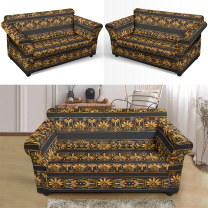 Ancient Greek Print Design LKS303 Loveseat Couch Slipcover