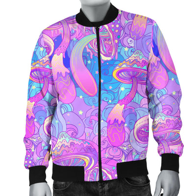 Psychedelic Trippy Mushroom Print Men Bomber Jacket