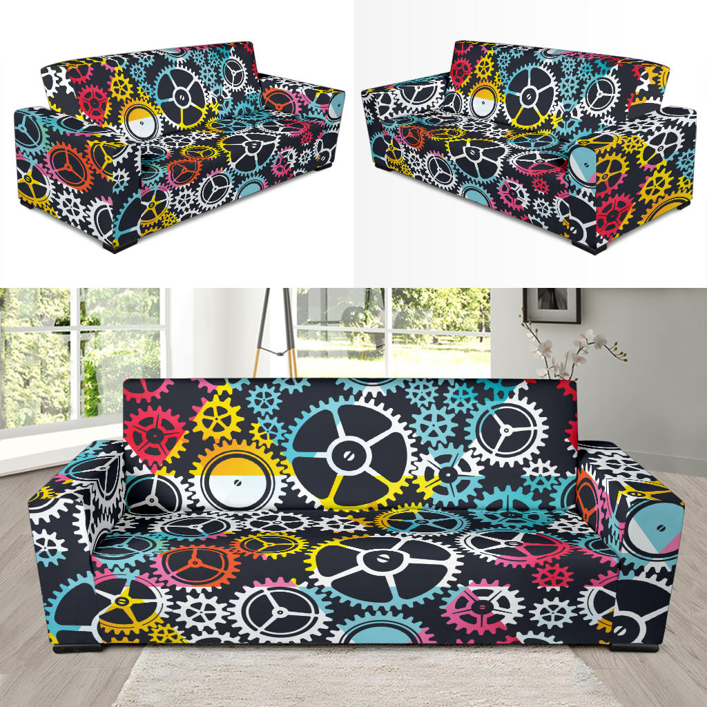 Mechanic Pattern Print Design 02 Sofa Slipcover