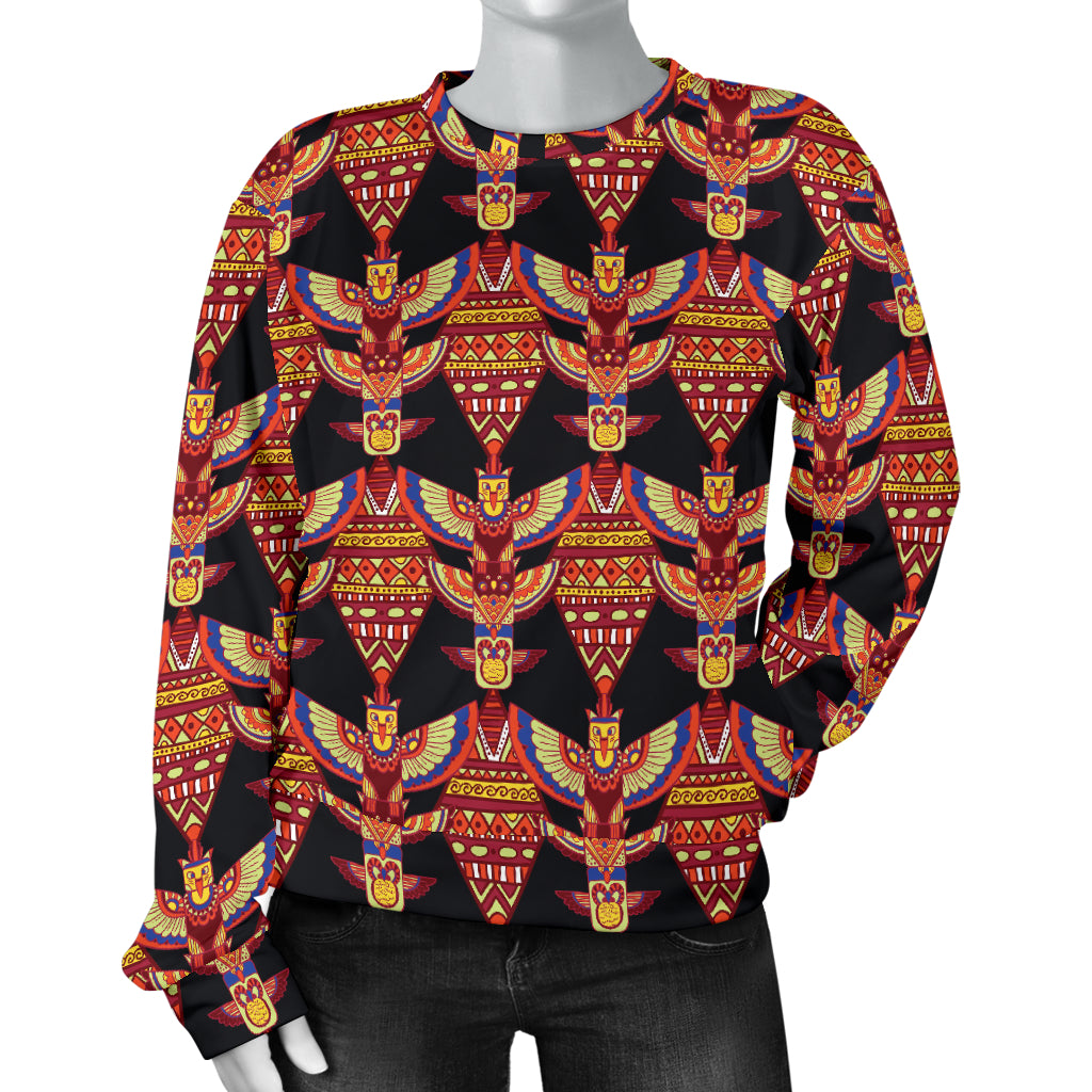 Totem Pole Print Women Long Sleeve Sweatshirt