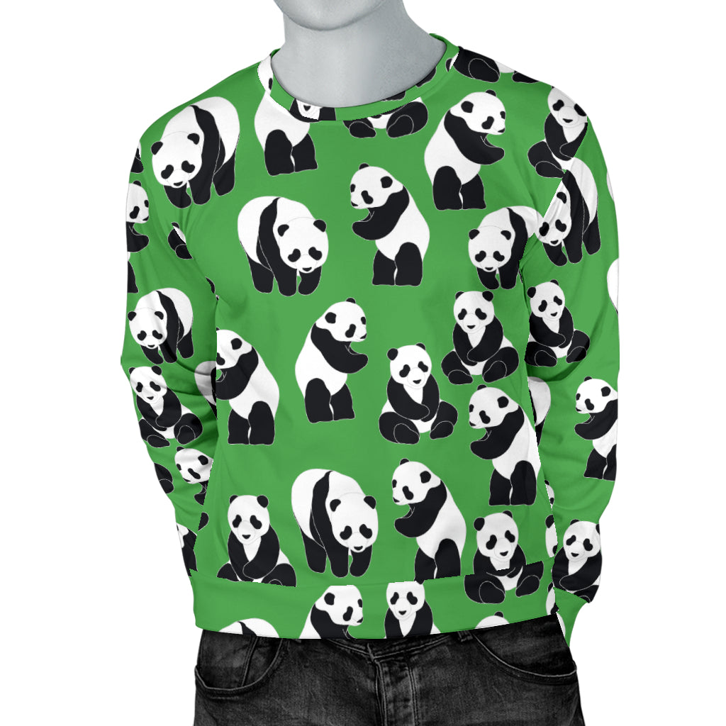 Panda Bear Pattern Themed Print Men Long Sleeve Sweatshirt