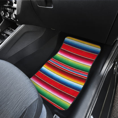 Serape Pattern Car Floor Mats Front Back