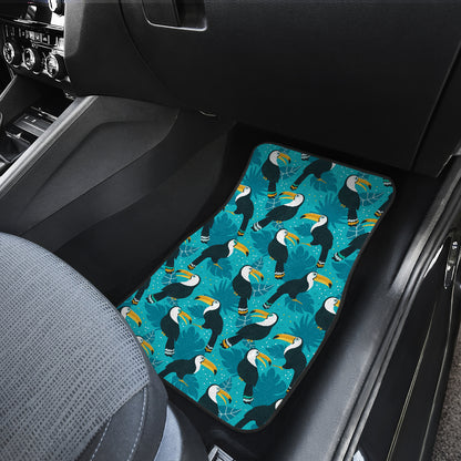 Toucan Parrot Pattern Print Car Floor Mats Front Back