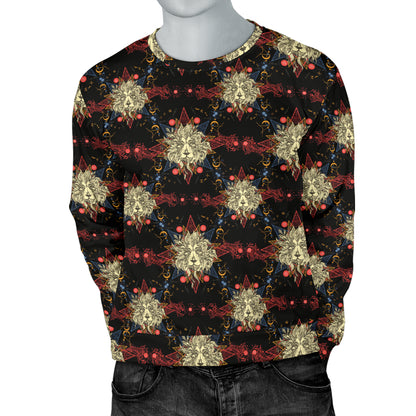 Zodiac Leo Pattern Design Print Men Long Sleeve Sweatshirt