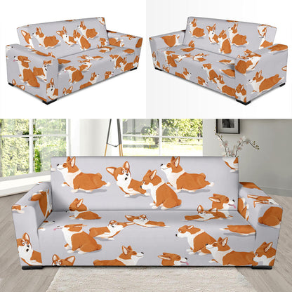 Pembroke Welsh Corgis Pattern Print Design A04 Sofa Slipcover