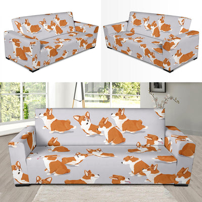 Pembroke Welsh Corgis Pattern Print Design A04 Sofa Slipcover