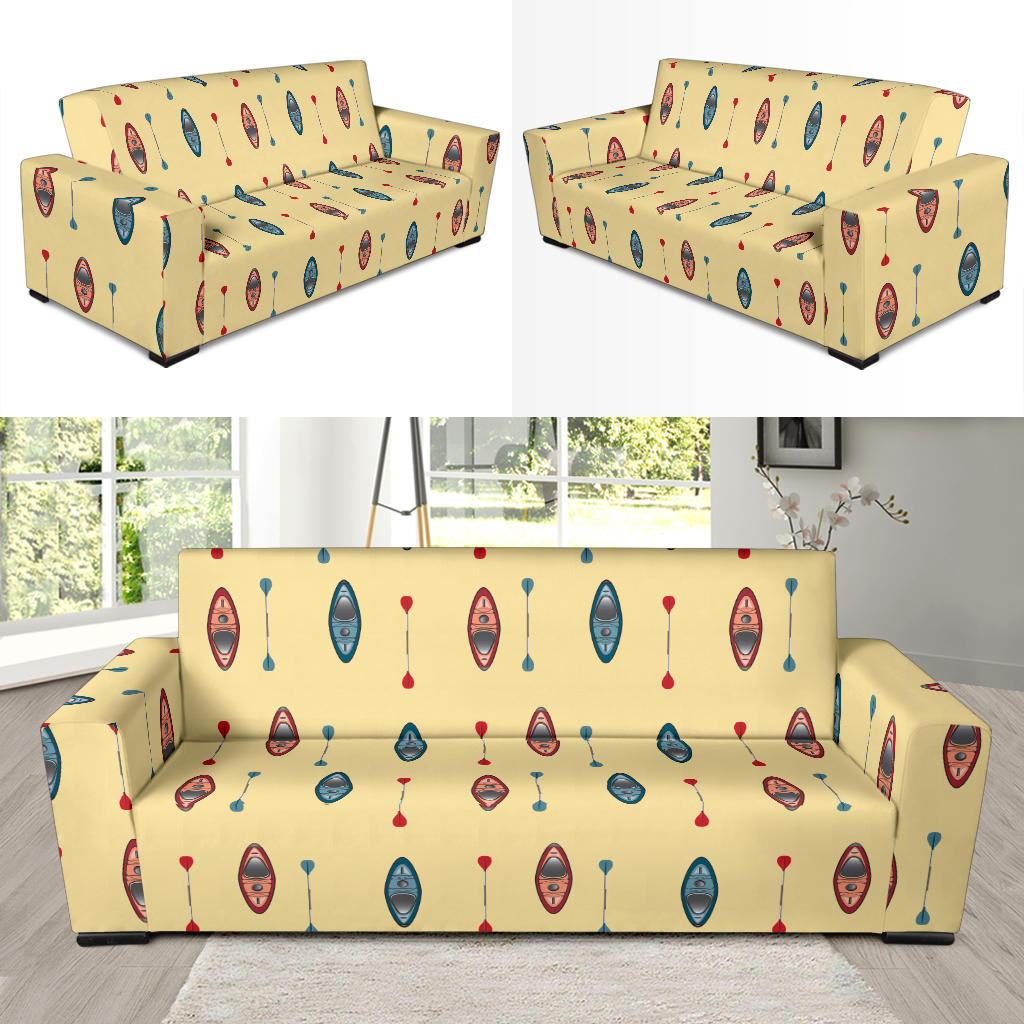 Kayak Pattern Print Design 02 Sofa Slipcover