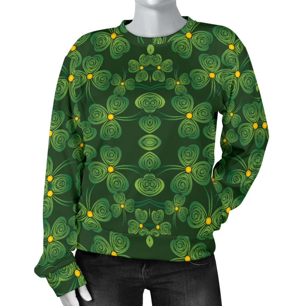 Shamrock Pattern Women Long Sleeve Sweatshirt