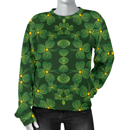 Shamrock Pattern Women Long Sleeve Sweatshirt