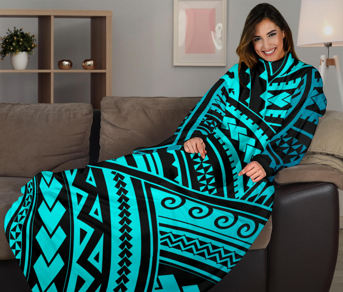 Polynesian Tribal Adult Sleeve Blanket