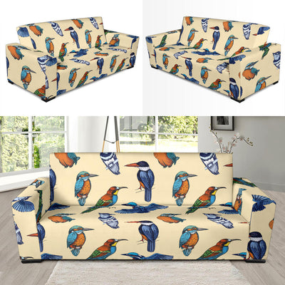 Kingfisher Bird Pattern Print Design 04 Sofa Slipcover