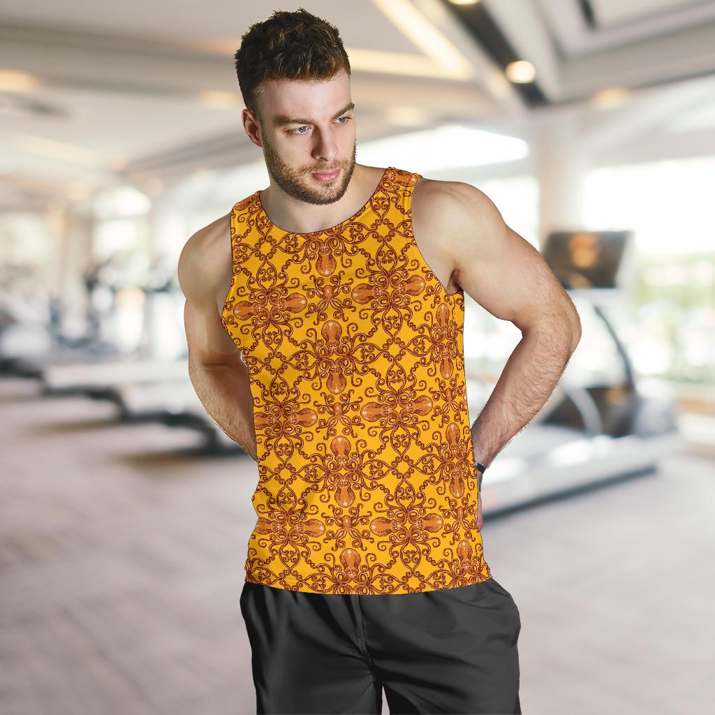 Octopus Background Design Print Men Tank Top