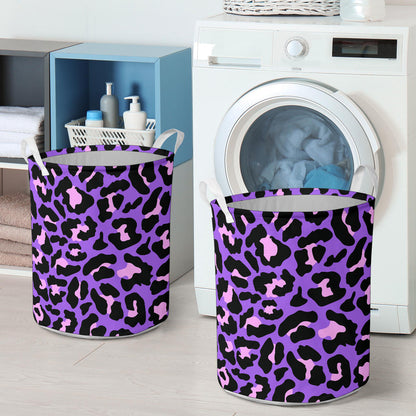 Cheetah Purple Neon Print Pattern Laundry Basket