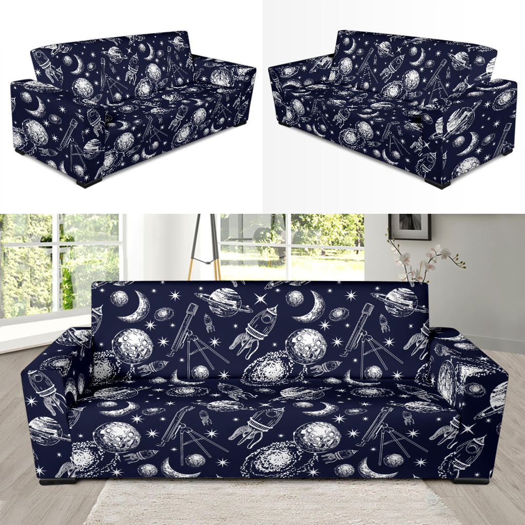 Space Rocket Print Design LKS301 Sofa Slipcover