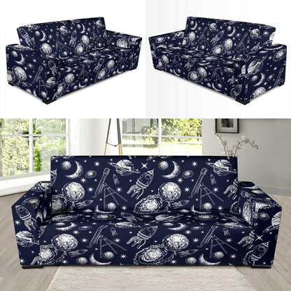 Space Rocket Print Design LKS301 Sofa Slipcover