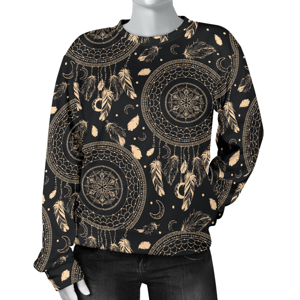Dream Catcher Mandala Boho Moon Women Long Sleeve Sweatshirt