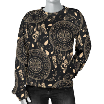 Dream Catcher Mandala Boho Moon Women Long Sleeve Sweatshirt