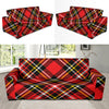 Plaid Red Pattern Print Design A03 Sofa Slipcover