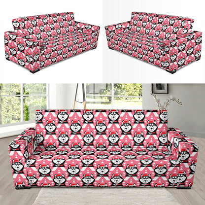 Siberian Huskies Christmas Themed Print Design LKS302 Sofa Slipcover