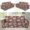 Pug Pattern Print Design A05 Sofa Slipcover