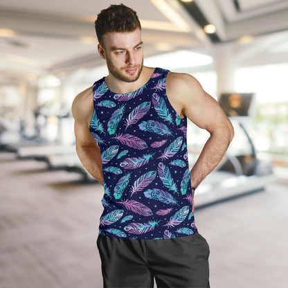 Feather Aztec Design Print Men Tank Top