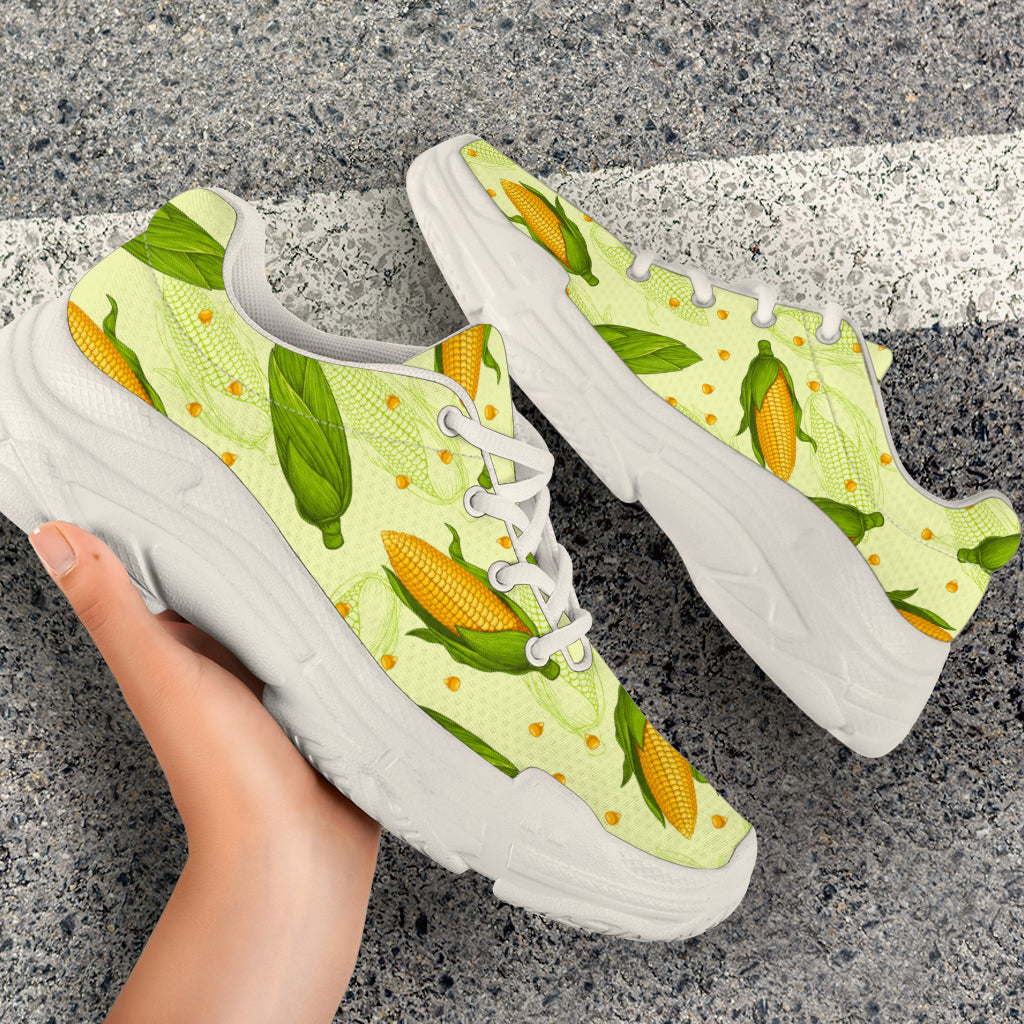Agricultural Fresh Corn cob Print Pattern Chunky Sneakers