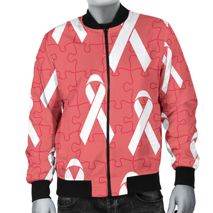 Autism Awareness Ribbon Design Print Men Bomber Jacket
