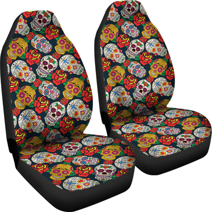 Sugar Skull Print Design LKS306 Car Seat Covers