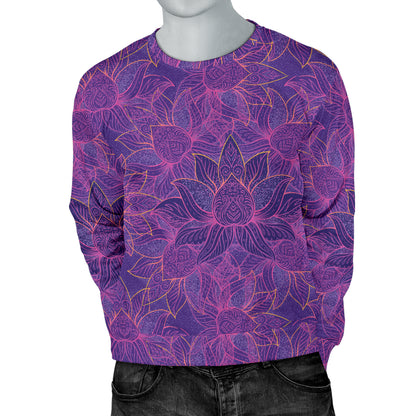 Bohemian Lotus Mandala Style Men Long Sleeve Sweatshirt