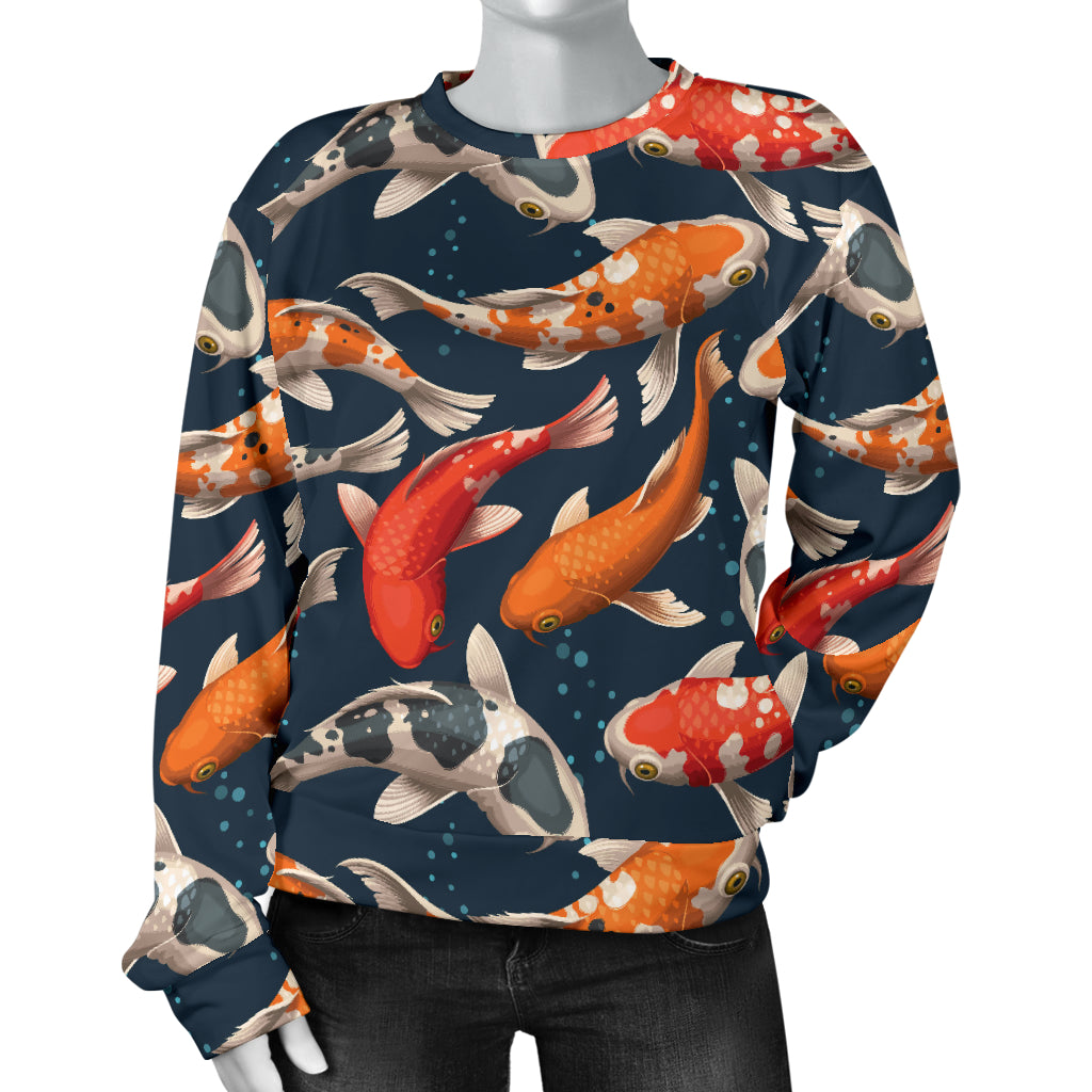Koi Carp Cute Design Themed Print Women Long Sleeve Sweatshirt
