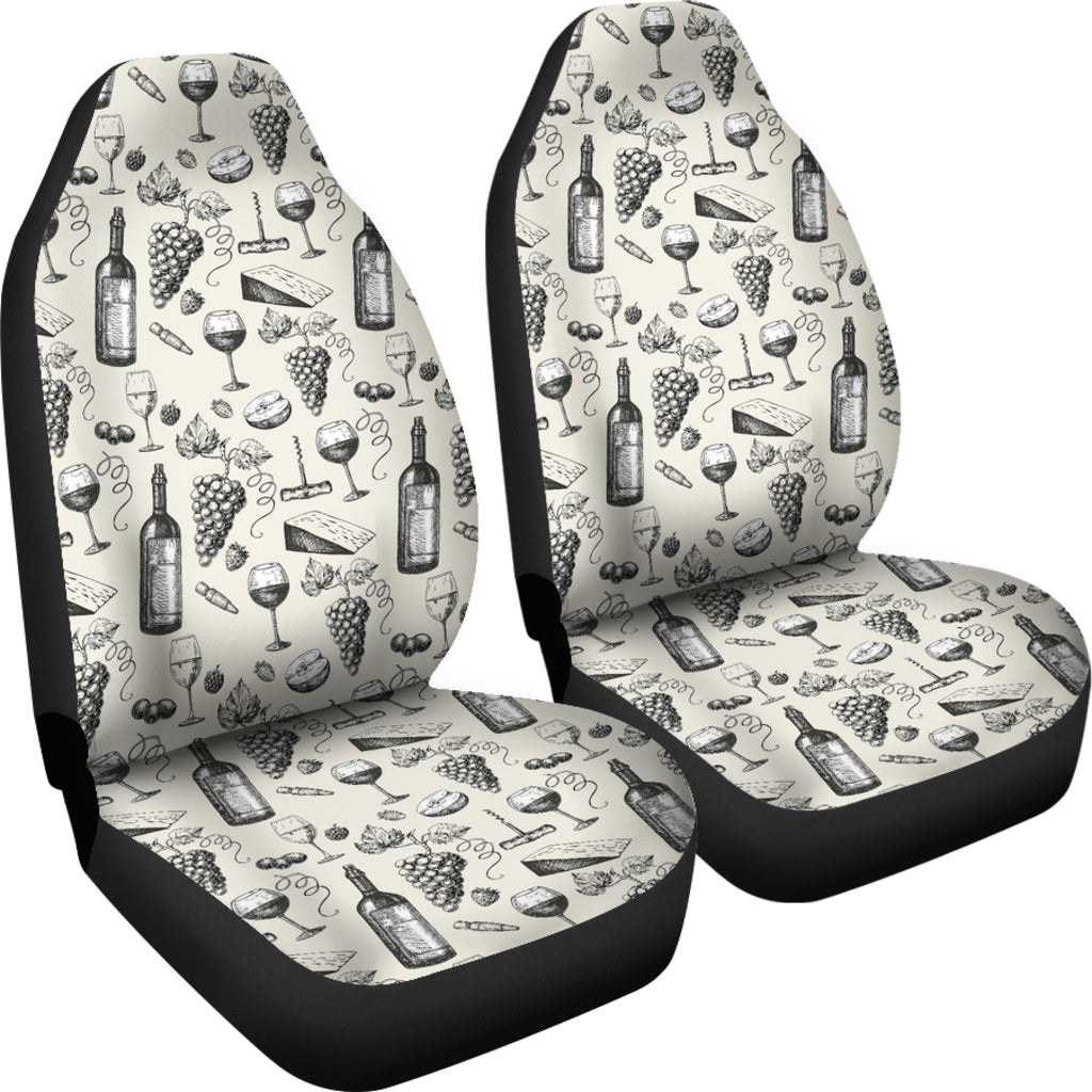 Wine Themed Print Design LKS306 Car Seat Covers