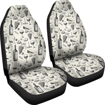 Wine Themed Print Design LKS306 Car Seat Covers