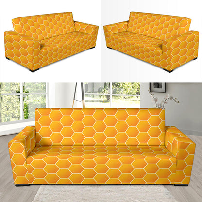 Honey Bee Honeycomb Print Design LKS3011 Sofa Slipcover