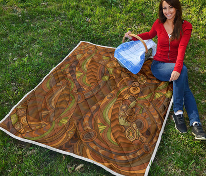 Maori Ornament Design Print Quilt Bedspread