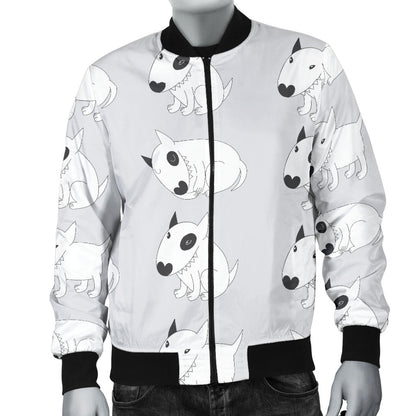Bull Terrier hand draw Print Pattern Men Bomber Jacket