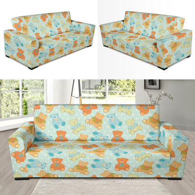 Bear Pattern Print Design 02 Sofa Slipcover