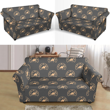 Horseshoe Print Design LKS306 Loveseat Couch Slipcover