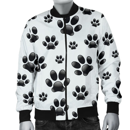 Paw Themed Print Men Bomber Jacket