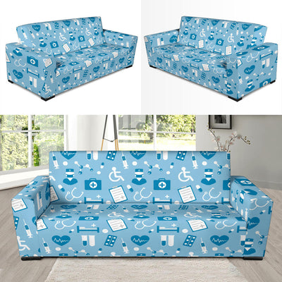 Medical Pattern Print Design 05 Sofa Slipcover