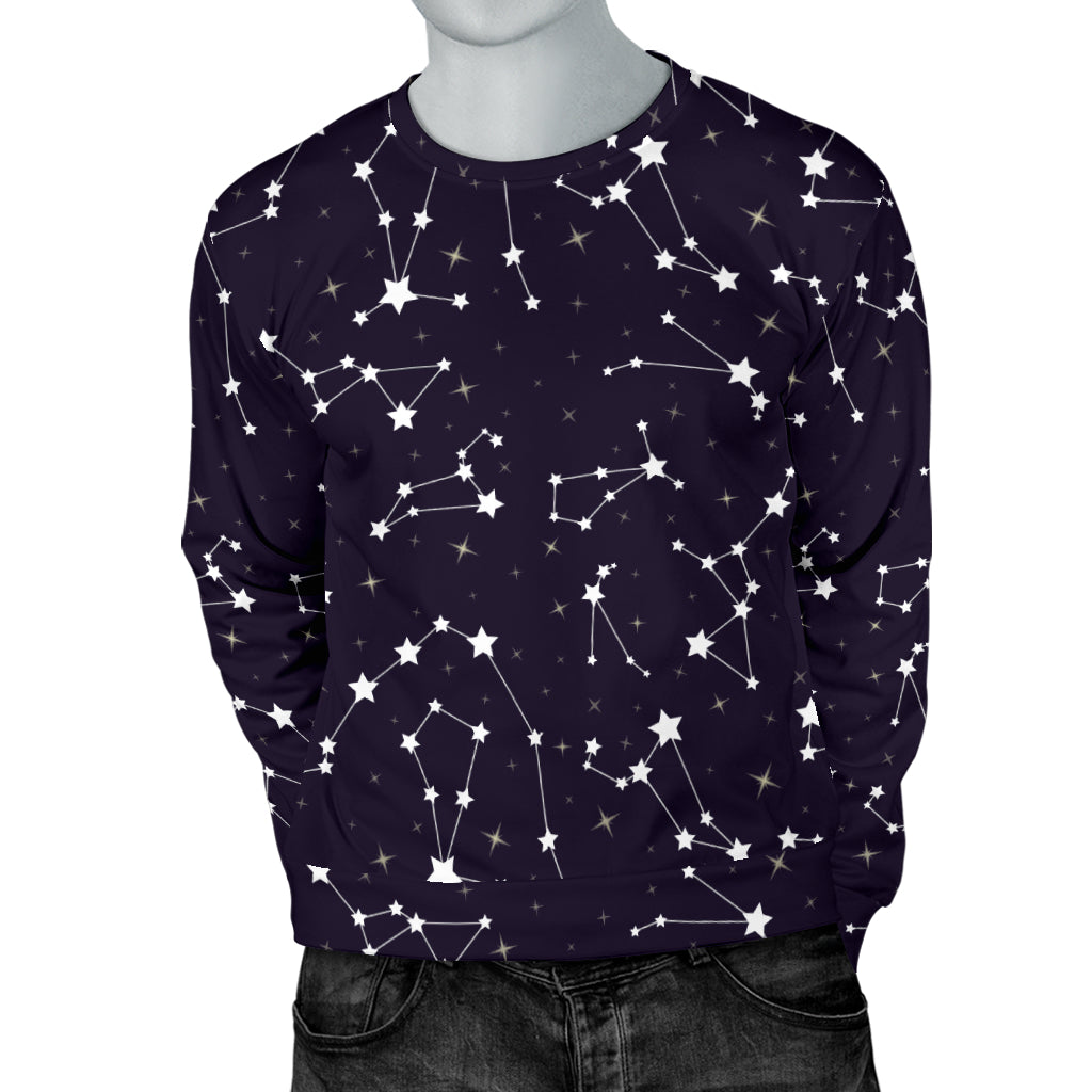 Zodiac Star Pattern Design Print Men Long Sleeve Sweatshirt