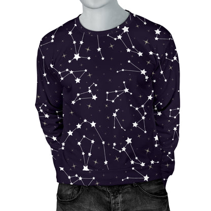 Zodiac Star Pattern Design Print Men Long Sleeve Sweatshirt