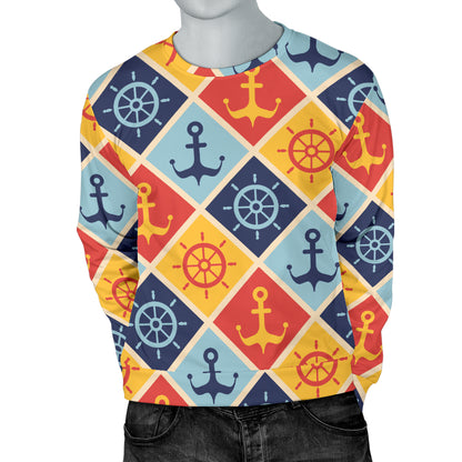 Nautical Pattern Design Themed Print Men Long Sleeve Sweatshirt