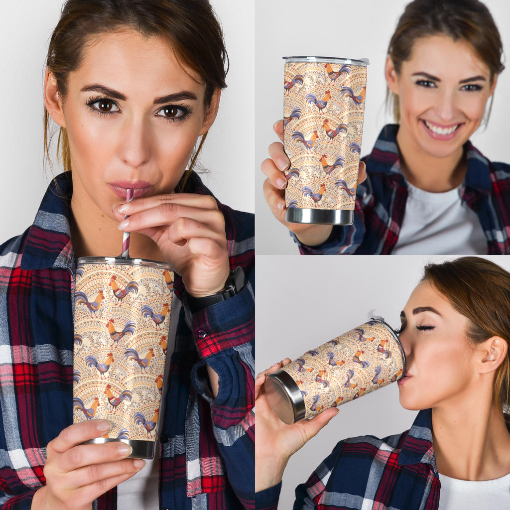 Chicken Boho Style Pattern Tumbler