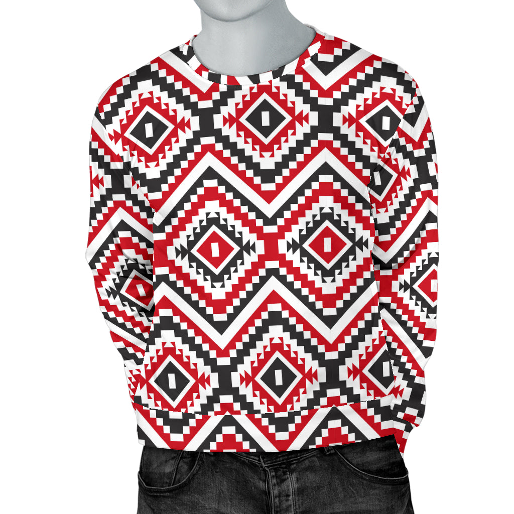 Native American Themed Tribal Print Men Long Sleeve Sweatshirt
