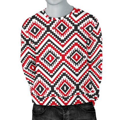 Native American Themed Tribal Print Men Long Sleeve Sweatshirt