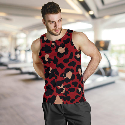 Cheetah Red Print Pattern Men Tank Top